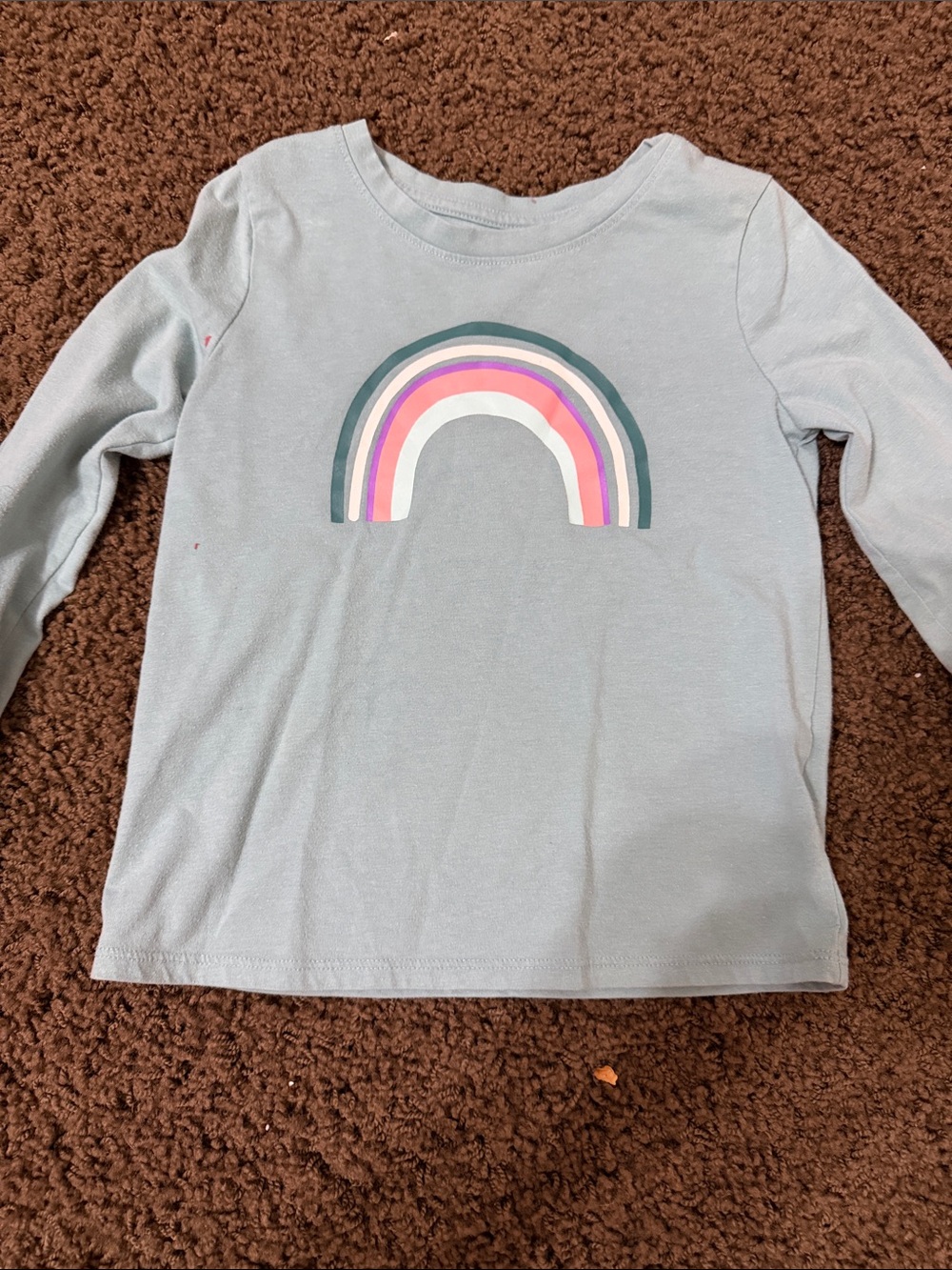 Cat & Jack Light Blue Long-Sleeve Tee with Rainbow Graphic